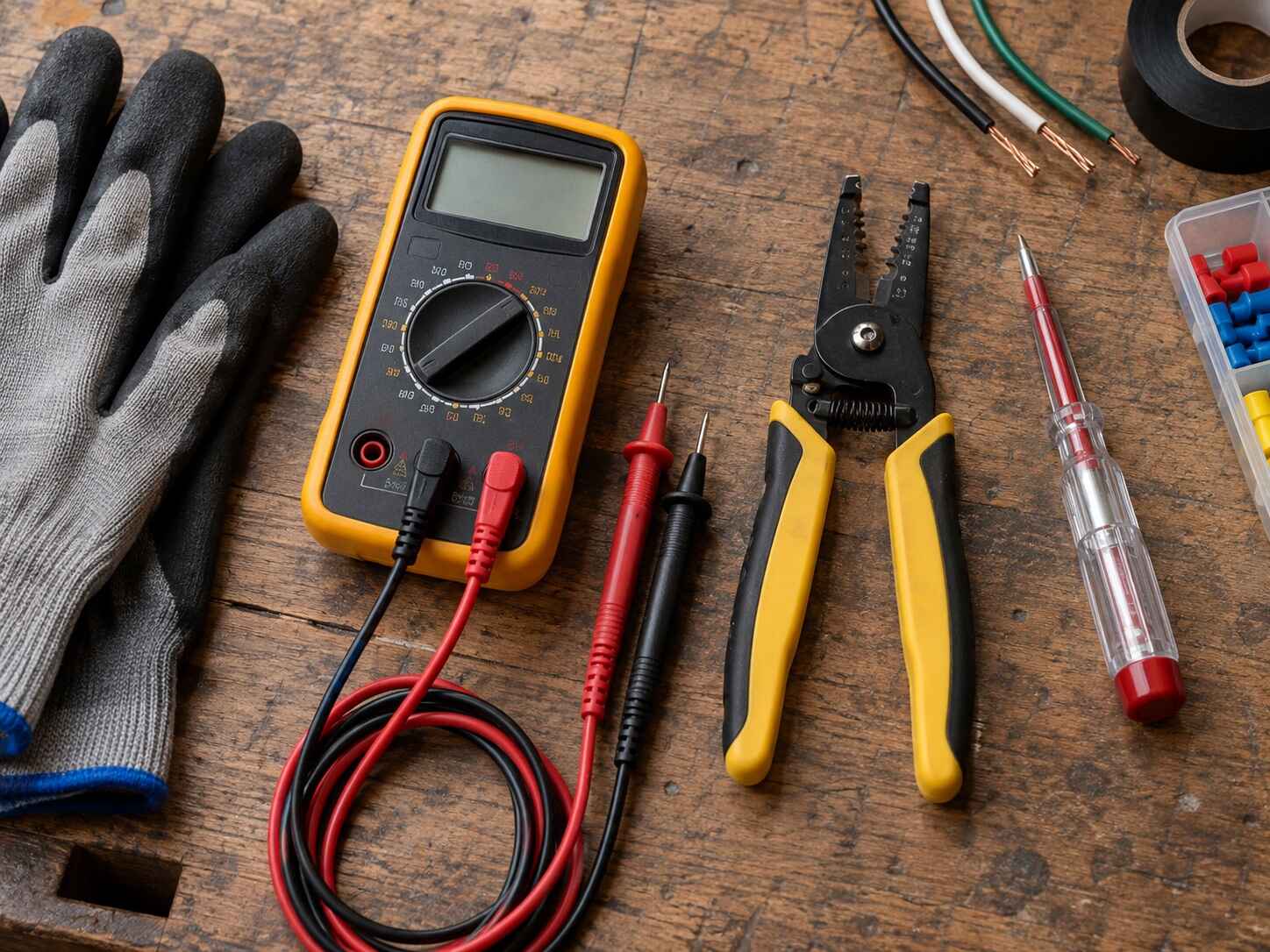Electrical panel and tools representing Doylestown Electrician's service focus